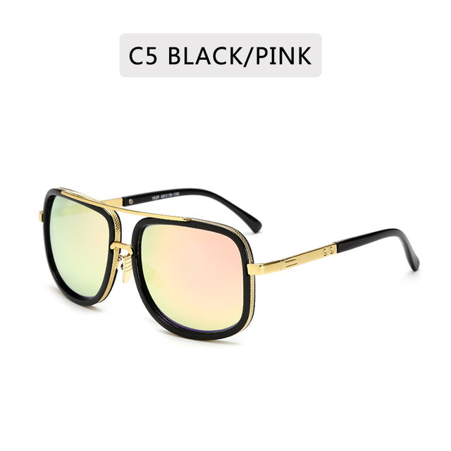 Vintage Square Metal Sunglasses for Men and Women