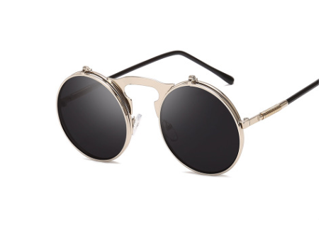 Round Frame Flip-Top Sunglasses
