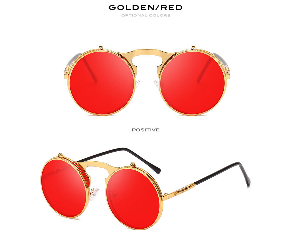 Round Frame Flip-Top Sunglasses