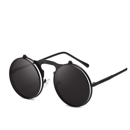 Round Frame Flip-Top Sunglasses