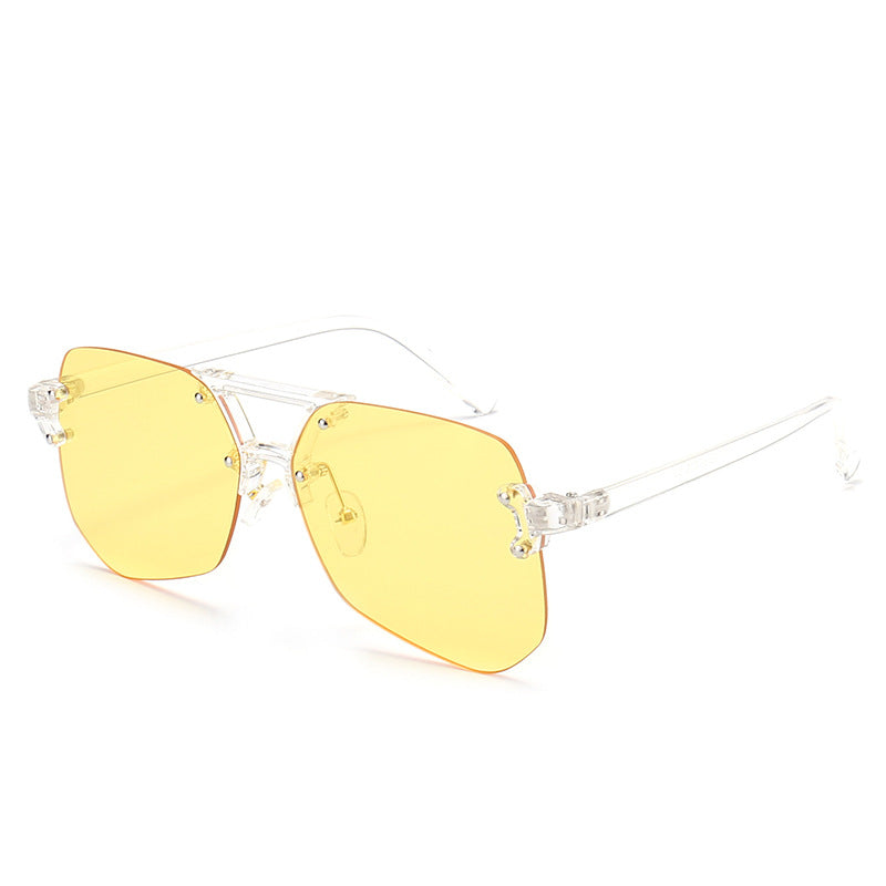 Irregular Gray Ant Frameless Sunglasses