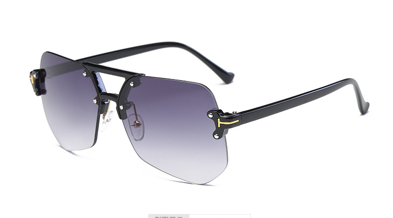 Irregular Gray Ant Frameless Sunglasses