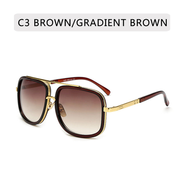 Vintage Square Metal Sunglasses for Men and Women