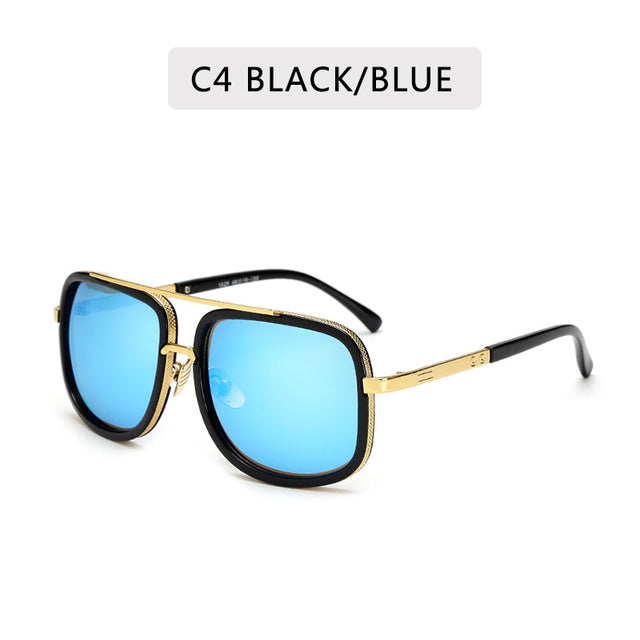 Vintage Square Metal Sunglasses for Men and Women