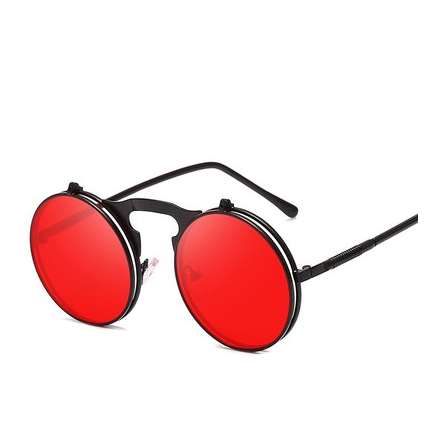 Round Frame Flip-Top Sunglasses