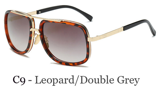 Vintage Square Metal Sunglasses for Men and Women
