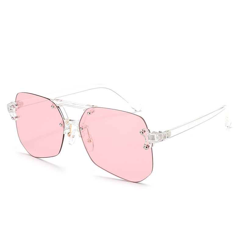 Irregular Gray Ant Frameless Sunglasses