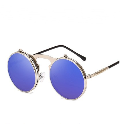 Round Frame Flip-Top Sunglasses
