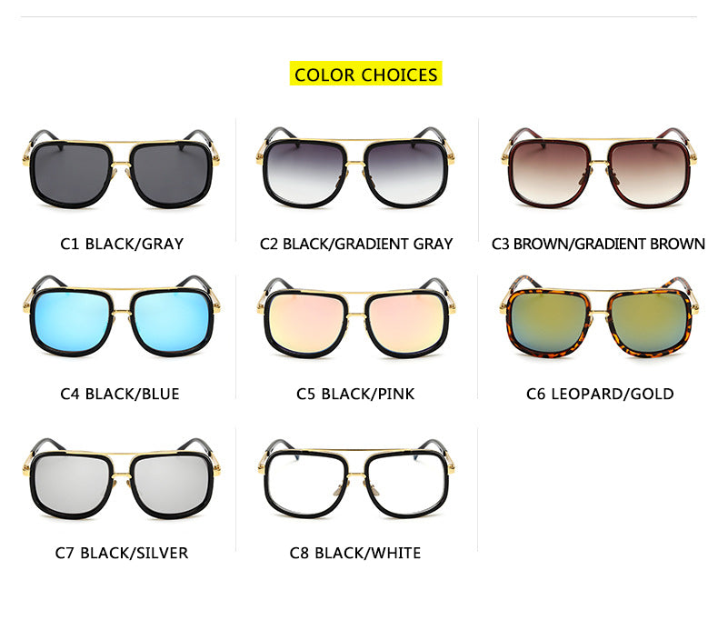 Vintage Square Metal Sunglasses for Men and Women