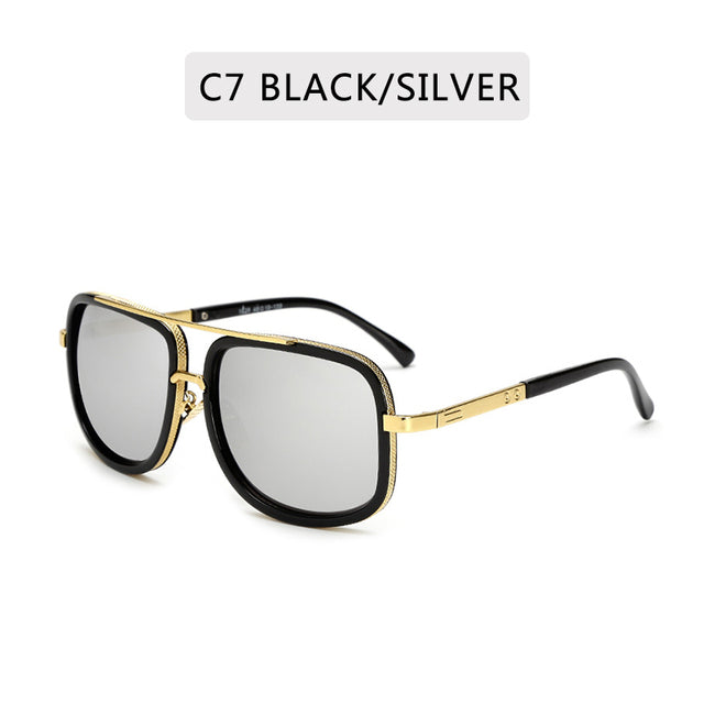 Vintage Square Metal Sunglasses for Men and Women