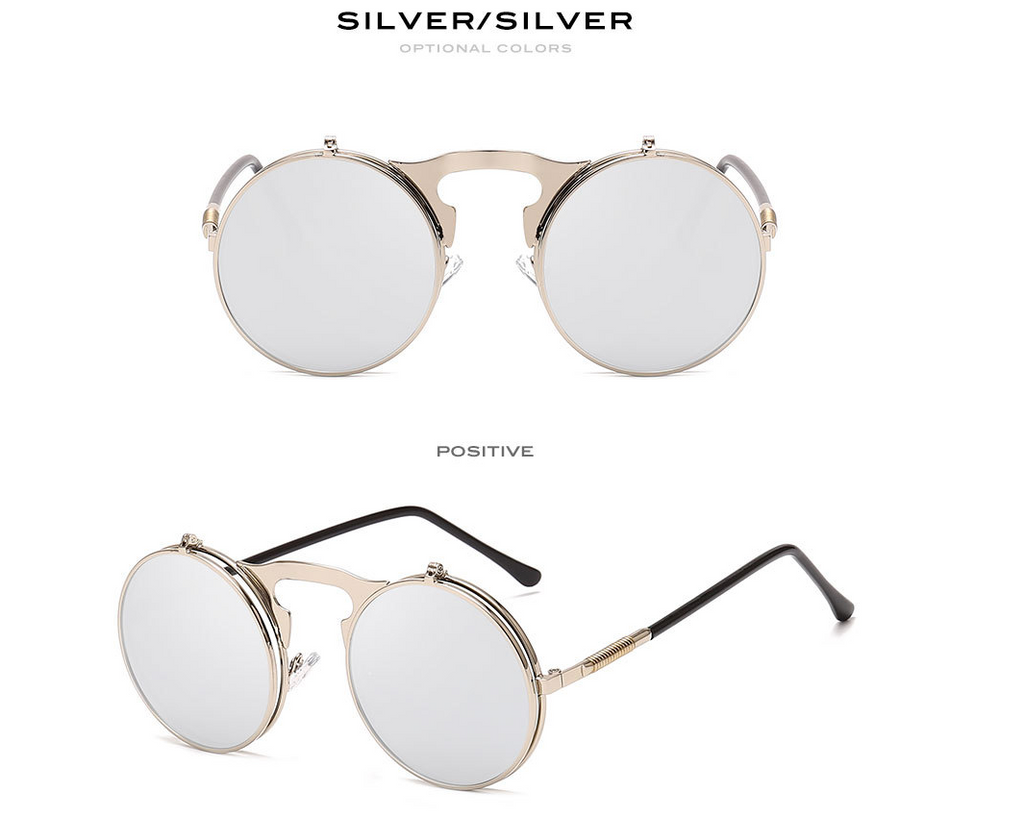 Round Frame Flip-Top Sunglasses