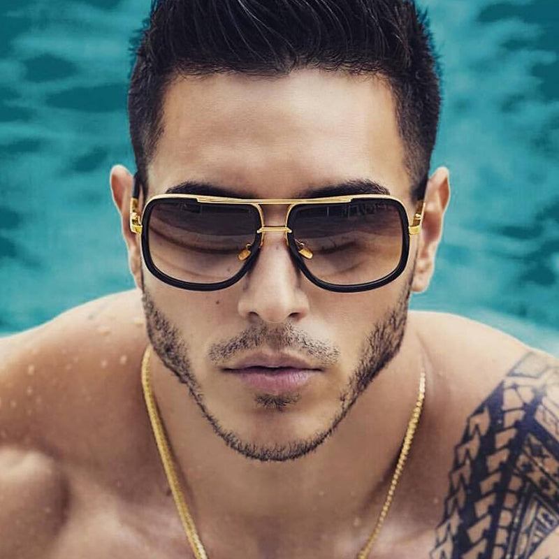 Vintage Square Metal Sunglasses for Men and Women