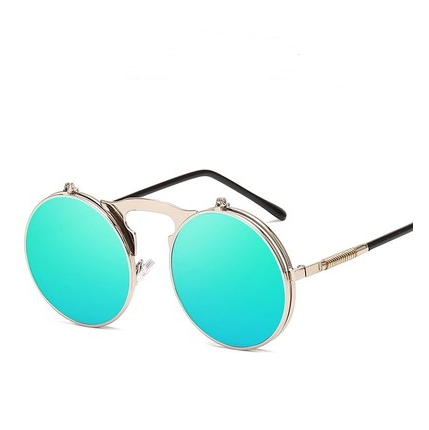 Round Frame Flip-Top Sunglasses